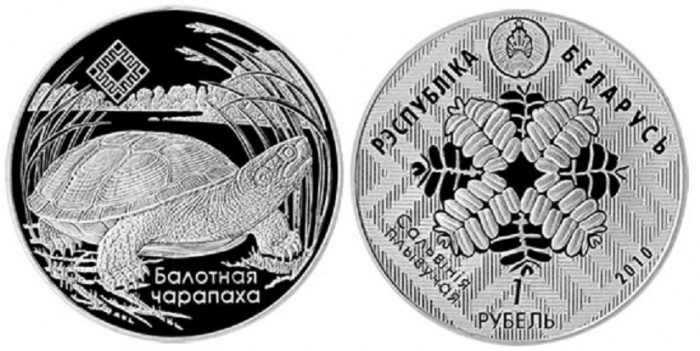 (2010) Монета Беларусь 2010 год 1 рубль &quot;Болотная черепаха&quot;  Медь-Никель  PROOF