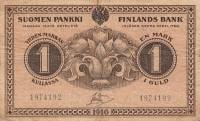 (1916) Банкнота Финляндия 1916 год 1 марка  Basilier - Muller  UNC