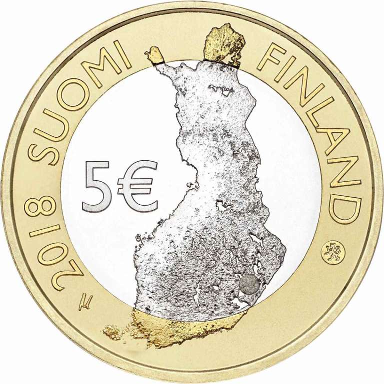 (065) Монета Финляндия 2018 год 5 евро &quot;Крепость Олавинлинна&quot; 2. Диаметр 27,25 мм Биметалл  UNC