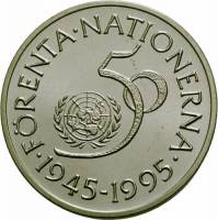() Монета Швеция 1995 год 5 крон ""  Никель, покрытый Медно-Некелем  XF