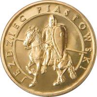 127 Монета Польша 2006 год 2 злотых Пястовский всадник  Латунь  UNC