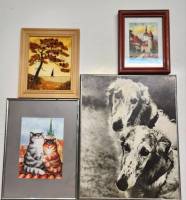 Картины Таллин Питерские Коты Янтарь Фото Собаки борзые в рамах (4 предмета)