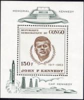 (№1966-8) Блок марок Республика Конго 1966 год "Джон Ф Кеннеди 19171963", Гашеный