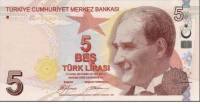 () Банкнота Турция 2009 год 5  ""   UNC