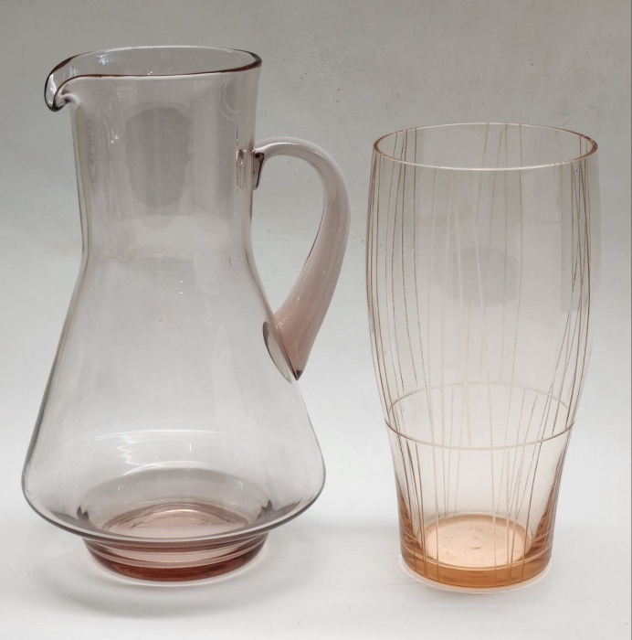 Ваза и графин цветное стекло