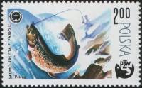 (1979-019) Марка Польша "Речная форель"    100 лет спортивной рыбалке III Θ