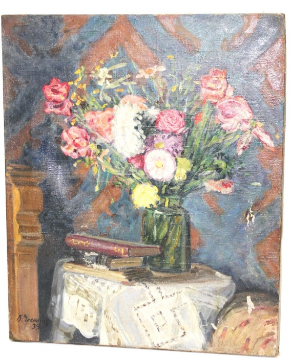 Картина маслом, 30*50 см., 1939г.,  деревянная рама, авт. Виктор Чеснойц (сост. на фото)