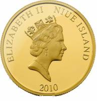 () Монета Остров Ниуэ 2010 год 25  ""   Биметалл (Платина - Золото)  AU