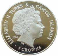 () Монета Острова Тёркс и Кайкос 2004 год 5 крон ""   UNC