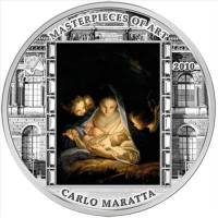 2010 Монета Острова Кука 2010 год 20 долларов Карло Маратта  Серебро Ag 999  PROOF