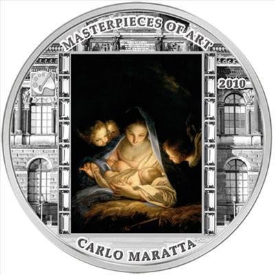 2010 Монета Острова Кука 2010 год 20 долларов Карло Маратта  Серебро Ag 999  PROOF