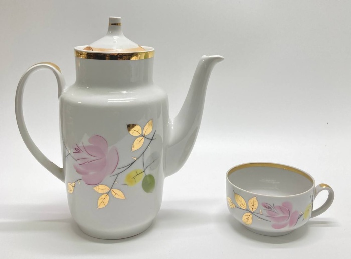 Кофейник + чашка, Рига, СССР