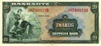 (№1948P-6a) Банкнота ФРГ 1948 год "20 Deutsche Mark"