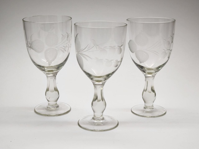 Бокалы 3 штуки стекло алмазная огранка СССР