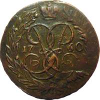 (1760, гурт надпись Москва) Монета Россия-Финдяндия 1760 год 2 копейки  Номинал над гербом Медь  XF