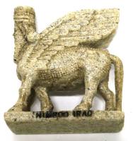 Фигурка "Крылатый бык Асирии с человеческой головой", пластик, 6*6 см.  (сост. на фото)