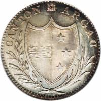 (№1808km14 (2 разных ветки вокруг подрозетник)) Монета Швейцария 1808 год 10 Batzen (2 разных ветки 