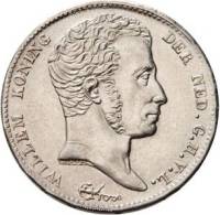 () Монета Нидерланды (Голландия) 1818 год 1  ""   Биметалл (Серебро - Ниобиум)  UNC