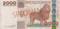 () Банкнота Танзания 2003 год 2 000  ""   UNC