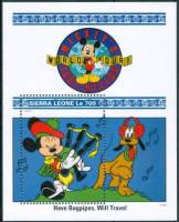 (№1992-190) Блок марок Сьерра-Леоне 1992 год "Микки Волынщик", Гашеный