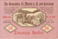 (№1920) Банкнота Австрия 1920 год "20 Heller"
