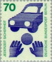 (1973-016) Марка Германия (ФРГ) "Безопасность на дороге"    Несчастный случай III O