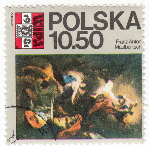 (1981-011) Марка Польша "Жертвоприношение"    Международная выставка марок WIPA '81, Вена II &Theta;