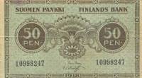 (1918) Банкнота Финляндия 1918 год 50 пенни  Clas von Collen - Thesleff  UNC