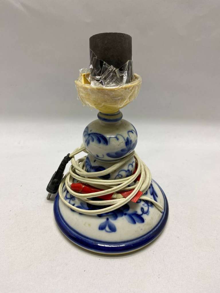 Лампа настольная Гжель, без абажура