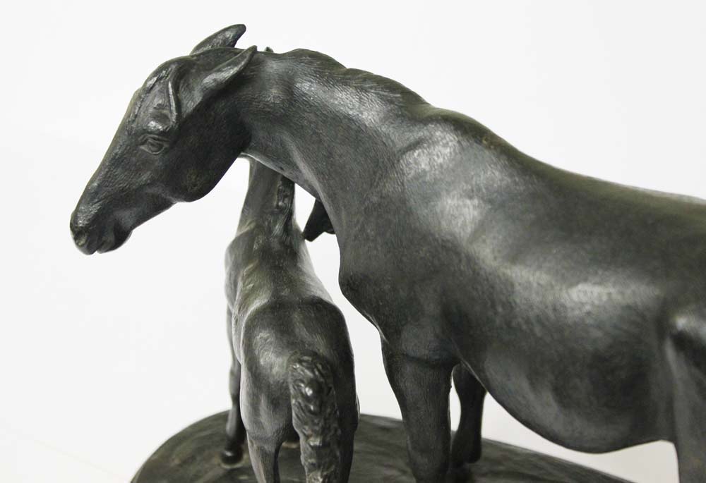 Лошадь с жеребёнком, чугунная скульптура, в превосходном состоянии, КАСЛИ, 1959 г.