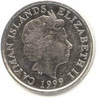 (№1999km134) Монета Каймановы острова 1999 год 25 Cents (Двух Мачтовый Каймановы Шхуна)