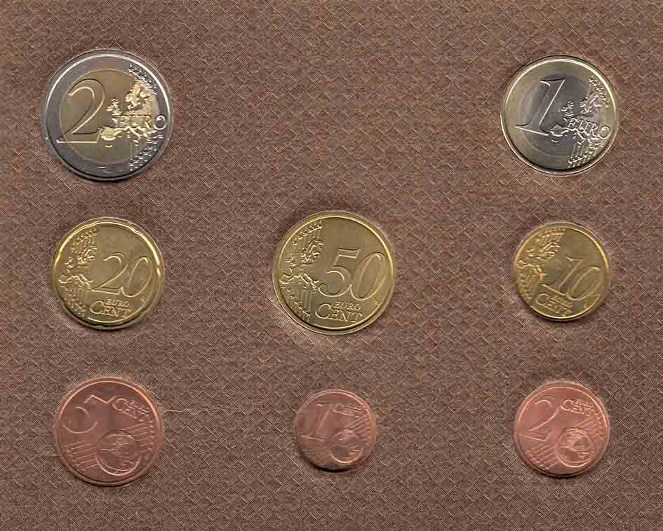 (2011, 8 монет) Набор монет Ватикан 2011 год &quot;Коричневый&quot;   Буклет