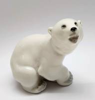 Статуэтка Белый медведь фарфор ЛФЗ СССР скульптор Б. Я. Воробьев