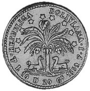 (№1859km134.1) Монета Боливия 1859 год 1 Sol