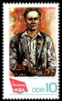 (1968-030) Марка Германия (ГДР) "Фриц Хекерт"    Конгресс FDGB II Θ