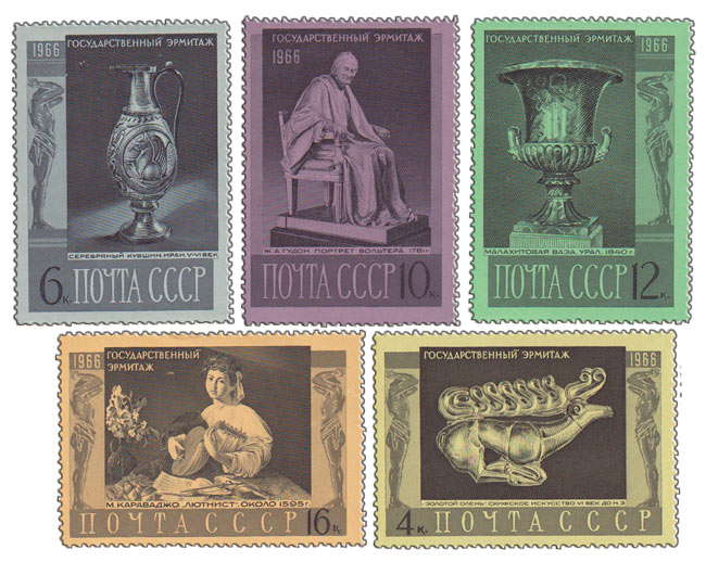 (1966-141-145) Серия Набор марок (5 шт) СССР    Государственный Эрмитаж III O