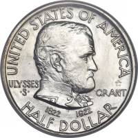 (1922) Монета США 1922 год 50 центов   Мемориал Гранта Серебро Ag 900  UNC