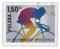 (1977-021) Марка Польша "Велосипедист"    30 Международный велопробег 'За мир' II Θ