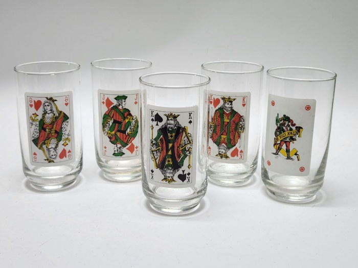 Стаканы 5 штук Игральные карты высота 11 см