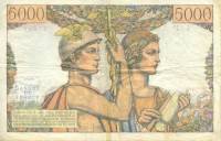 (№1957P-131d.1) Банкнота Франция 1957 год "5,000 Francs" (Подписи: G)