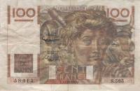 (№1953P-128e.3) Банкнота Франция 1953 год "100 Francs" (Подписи: Gouin d'Ambrières  Gargam)