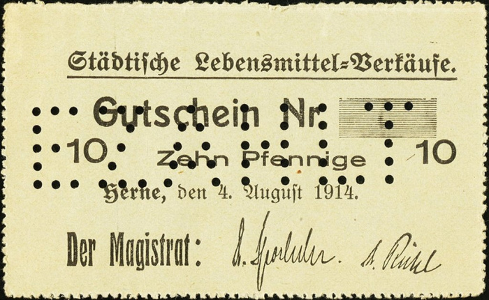 (№1914) Банкнота Германия 1914 год &quot;10 Pfennig&quot;