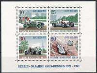 (1971-029) Блок Германия (ФРГ) "Гоночные автомобили"    Автогонка AVUS III O