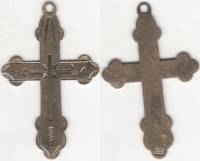 Крест нательный Российская Империя Золото 56 пробы 1,9 грамм XIX век 37х23мм