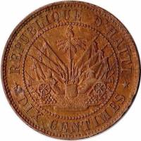 (№1863km40) Монета Гаити 1863 год 10 Centimes (усилитель)