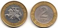 () Монета Литва 1999 год   ""   Серебрение  VF