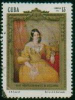 (1973-009) Марка Куба "Г. Гомес де Авельнеда"    100 лет со дня смерти Г. Гомес де Авельнеда I Θ