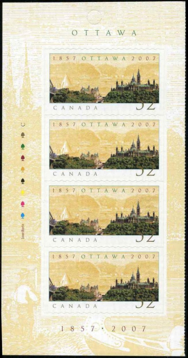 Лист марок Канада 2007 год &quot;Оттава 18572007&quot;, Гашеный