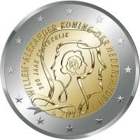 (006) Монета Нидерланды 2013 год 2 евро "200 лет Нидерландам"  Биметалл  UNC