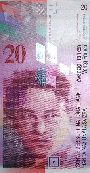 (2012) Банкнота Швейцария 2012 год 20 франков &quot;Артюр Онеггер&quot; Studer - Jordan  UNC